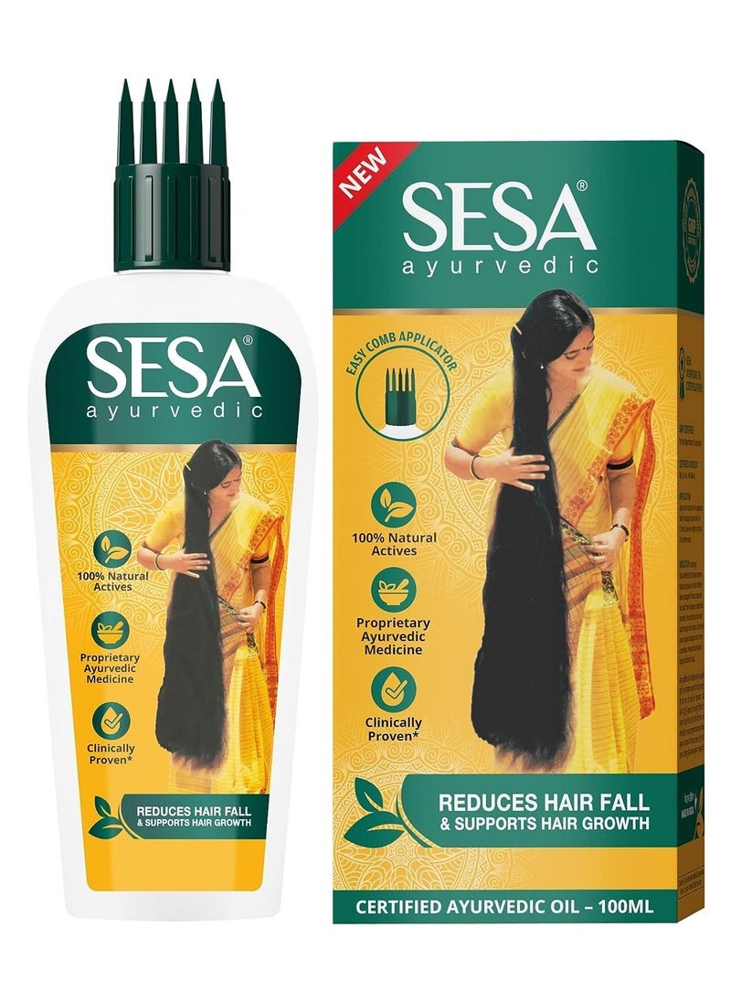 Sesa - Sisa Ayurveda Oil for Hair Loss and Growth, Bhringraj + 17 Herbs + 5 Oils, Kosher Pak Vedi, No Mineral Oil, 100ml - Image 1