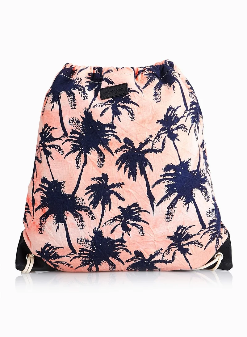 Funky Fish Palm Trees Drawstring Backpack