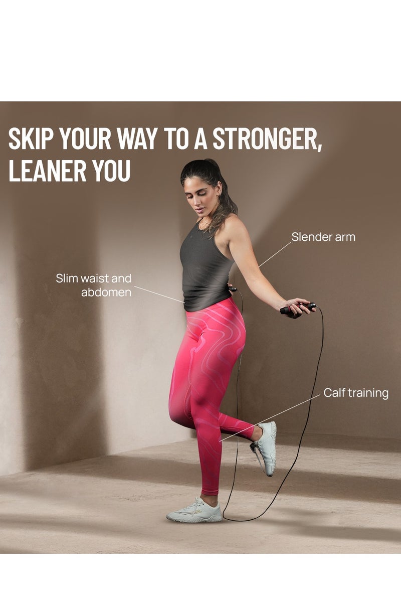 أكسوكس حبل قفز لياقة بدنية AXOX بطول 275 سم – متين وخفيف الوزن لتمارين الكارديو والقدرة على التحمل والرشاقة – مقابض مانعة للانزلاق للاستخدام في المنزل والصالة الرياضية - Image 3