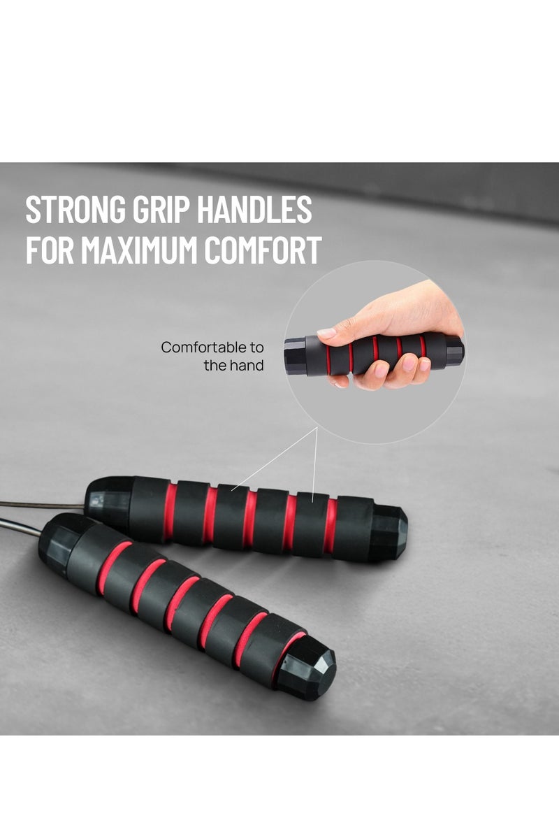 أكسوكس حبل قفز لياقة بدنية AXOX بطول 275 سم – متين وخفيف الوزن لتمارين الكارديو والقدرة على التحمل والرشاقة – مقابض مانعة للانزلاق للاستخدام في المنزل والصالة الرياضية - Image 2