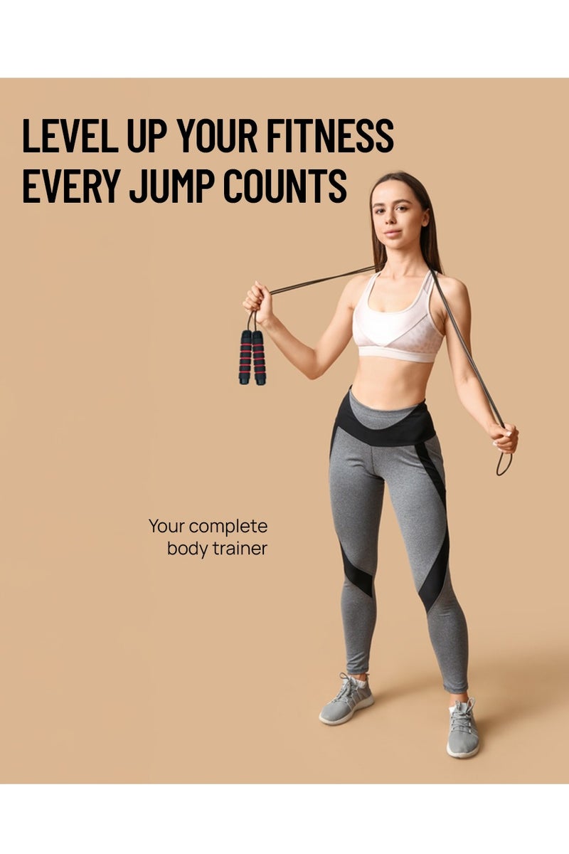 أكسوكس حبل قفز لياقة بدنية AXOX بطول 275 سم – متين وخفيف الوزن لتمارين الكارديو والقدرة على التحمل والرشاقة – مقابض مانعة للانزلاق للاستخدام في المنزل والصالة الرياضية - Image 5