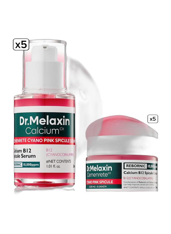 Dr. Melaxin Dr.Melaxin Cemenrete Cyano Pink Spicule Serum with Calcium, pore tightening refines pores tightening serum 1.01 fl. oz. & Cemenrete Cyano Pink Spicule Cream 50Ml Bundle - Image 1