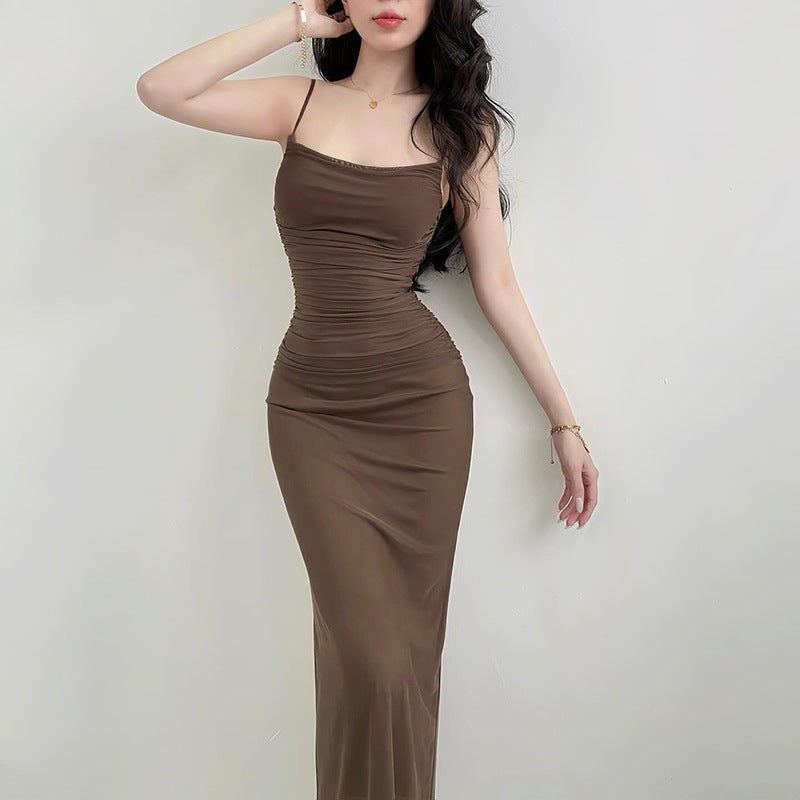 فستان سباغيتي بقصة ضيقة فرنسي للنساء - Image 2