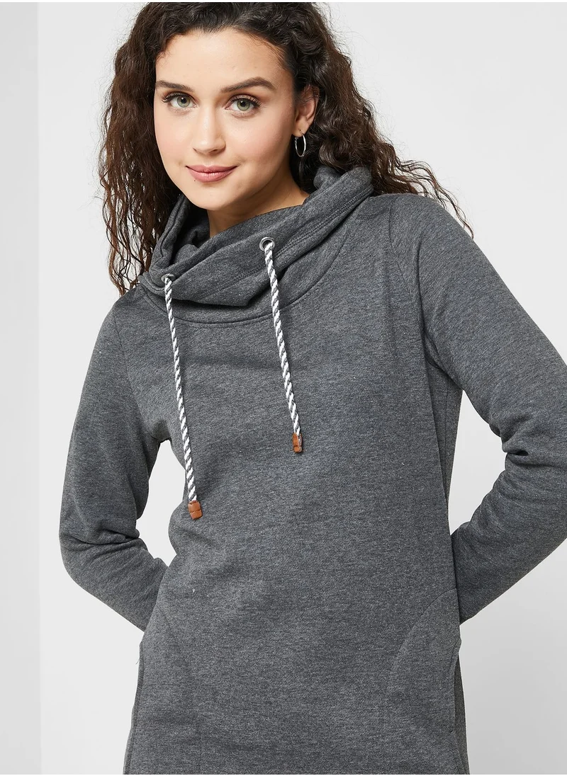 ONLY Hoodie Neck Knitted Sweatshirt Dress