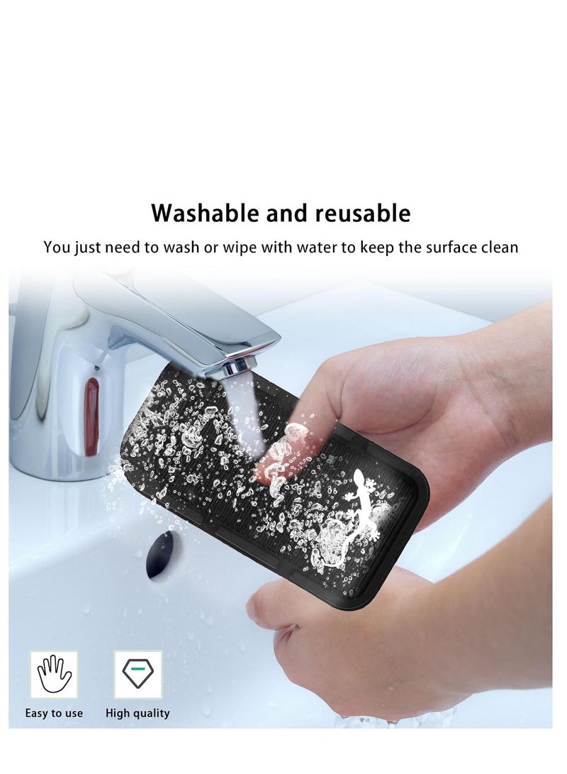 SYOSI Car Dashboard Phone Holder Non Slip Double Groove Auto Cell Phone Pad Mat with Number Plate Universal Vehicle Phone Mount for All Smartphones GPS Devices and More - Image 4