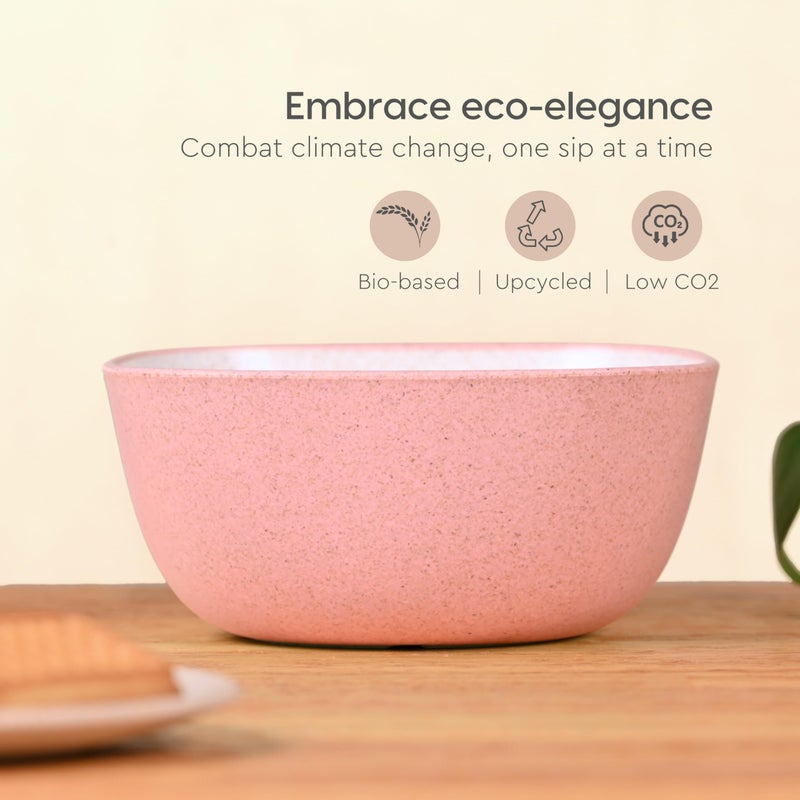 Eha Earth-Friendly Small Soup Bowl | Ice Cream Bowl | Dessert Bowls | 300 ml | Made with Bamboo Fibers & Rice Husk | Microwave Safe Bowl | Serving Bowl Set of 4 | Multicolor - Image 3