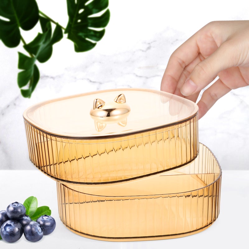 🍽️ صينية طعام متعددة الطبقات لتخزين الوجبات الخفيفة والحلويات للاستخدام المنزلي متعدد الاستخدامات - Image 3
