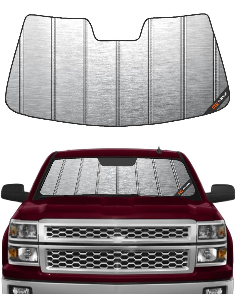 Pigenius Windshield Sun Shade for Chevy SilveradoGMC Sierra 1500 20142018SilveradoSierra 25003500 20152019Sierra 1500 LTD 2019Silverado 1500 LD 2019Without SensorHeavyDuty Thick Blackout