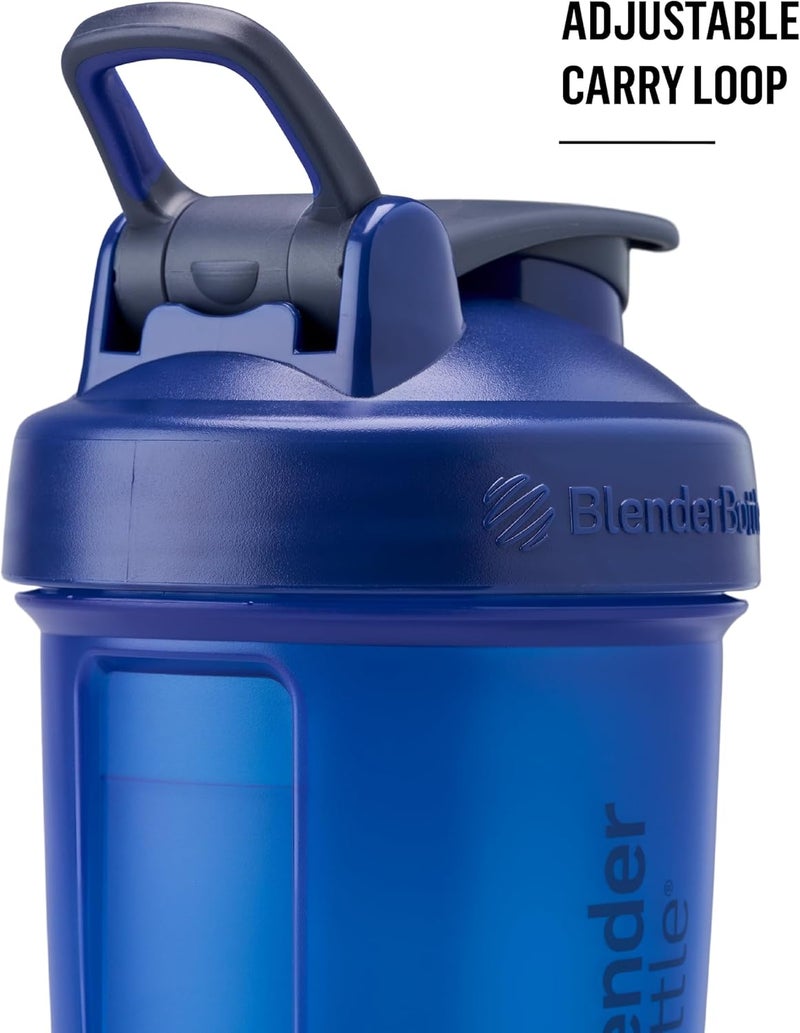 BlenderBottle زجاجة خلط BlenderBottle مع منظم حبوب ومساحة لتخزين مسحوق البروتين نظام Classic V2 ProStak سعة 22 أونصة باللون الأزرق - Image 2
