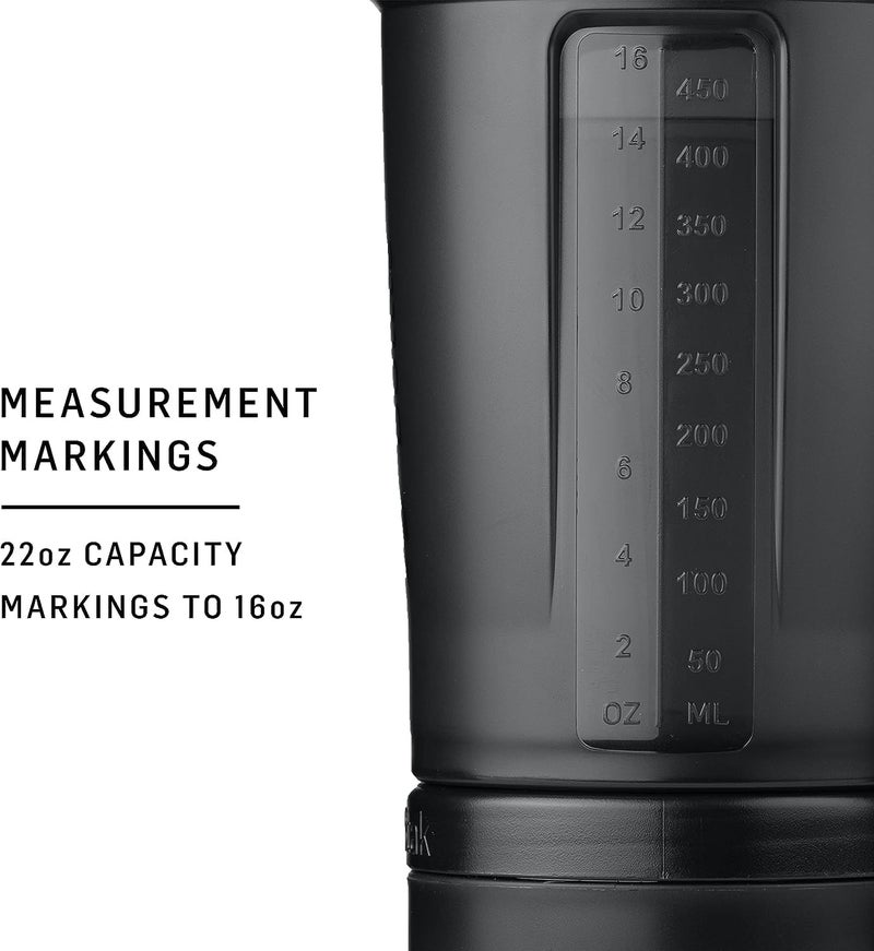 BlenderBottle زجاجة خلط BlenderBottle مع منظم حبوب ومساحة لتخزين مسحوق البروتين نظام Classic V2 ProStak سعة 22 أونصة باللون الأزرق - Image 3