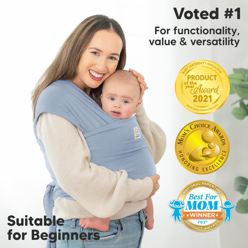 KeaBabies Baby Wrap Carrier - All in 1 Original Baby Carrier Newborn to Toddler Sling, Easy to Wear, Hands Free Bonding, Lightweight, Breathable Infant Wraps (Powder Blue) - Image 3