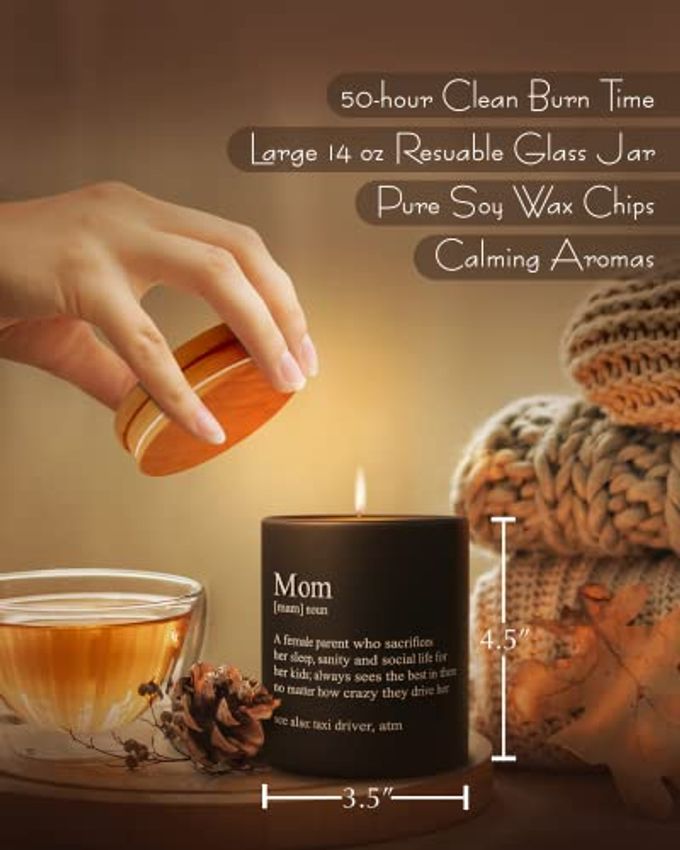 LALEENA Gifts for Mom Scented Candle Luxury Candles for Home Scented Birthday Gifts for Mom (Large 14 oz, Vanilla) - Image 3