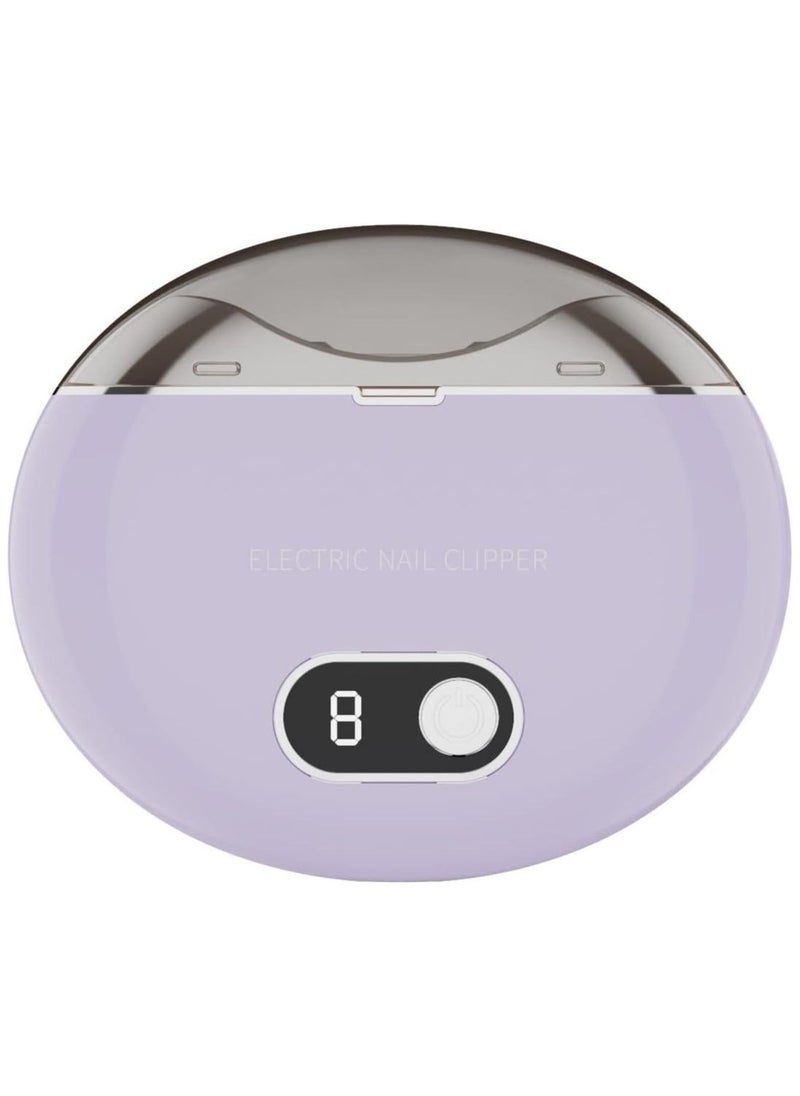 Automatic Nail Clipper, Electric Nail Clippers Automatic Safety Fingernail Cutter and Filer Rechargeable Nail Trimmer Nail Scissors Gift for for Adults Seniors Infant Baby Kids Men Women (Purple) - Image 1