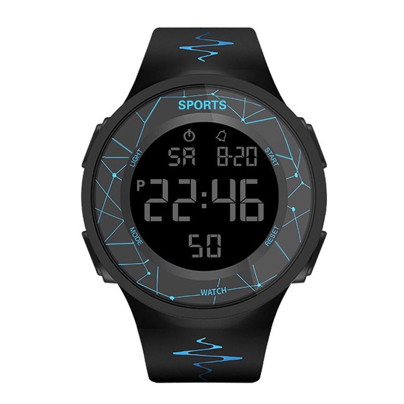 Waterproof Luminous Digital Watch Unisex Sporty 2305 Star Black 