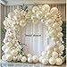 HIBAOpati Pearl White Balloon Garland Double Stuffed Sand White Balloons Different Sizes 18125in Pastel Ivory Cream Balloon Arch Kit for Valentine Wedding Bridal Baptism Baby Shower Birthday Party Decorations - Image 4