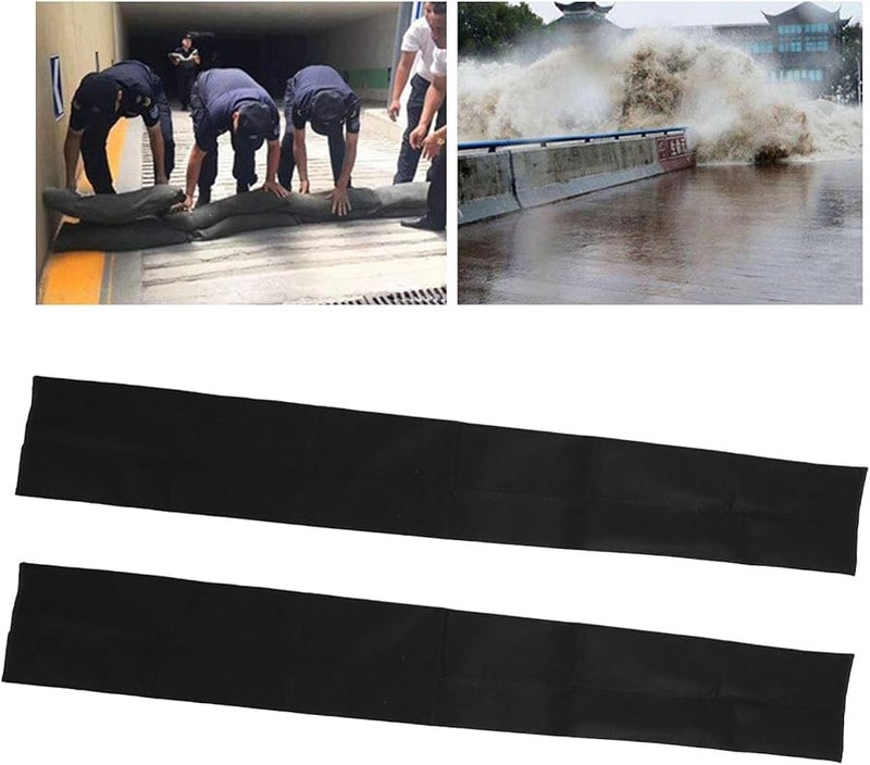 قطعتان 5 أقدام حاجز فيضان نشط بالماء راتنج ماص غير منسوج طبقة مزدوجة حماية الباب - Image 3