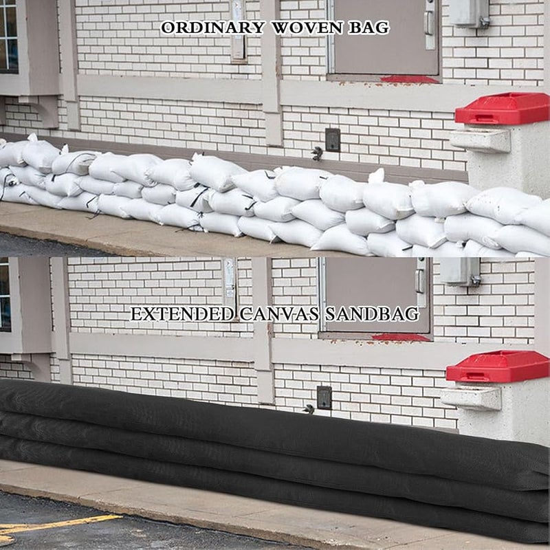 قطعتان 5 أقدام حاجز فيضان نشط بالماء راتنج ماص غير منسوج طبقة مزدوجة حماية الباب - Image 5