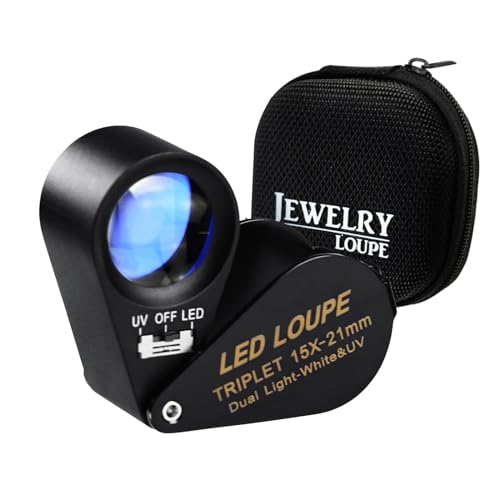 GAIN EXPRESS Jewelers Loupe 15x 21mm Jewelers Magnifying Glass Loupe Magnifier Coin Magnifying with Light Jewelers Loop for Gems Jewelry Coins and Trichomes - Image 1