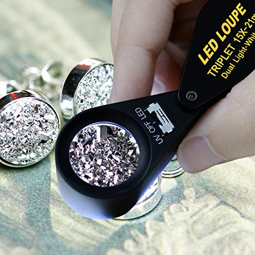 GAIN EXPRESS Jewelers Loupe 15x 21mm Jewelers Magnifying Glass Loupe Magnifier Coin Magnifying with Light Jewelers Loop for Gems Jewelry Coins and Trichomes - Image 3
