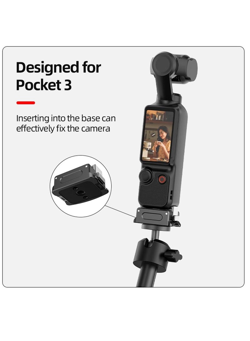 Excefore Charging Adapter Base for DJI OSMO Pocket 3, Desktop Charging Base with 1/4 Screw Hole, Type-C Charging Dock, Aluminum Alloy Stabilizer Base, Dual Interface Accessories (Black) - Image 3