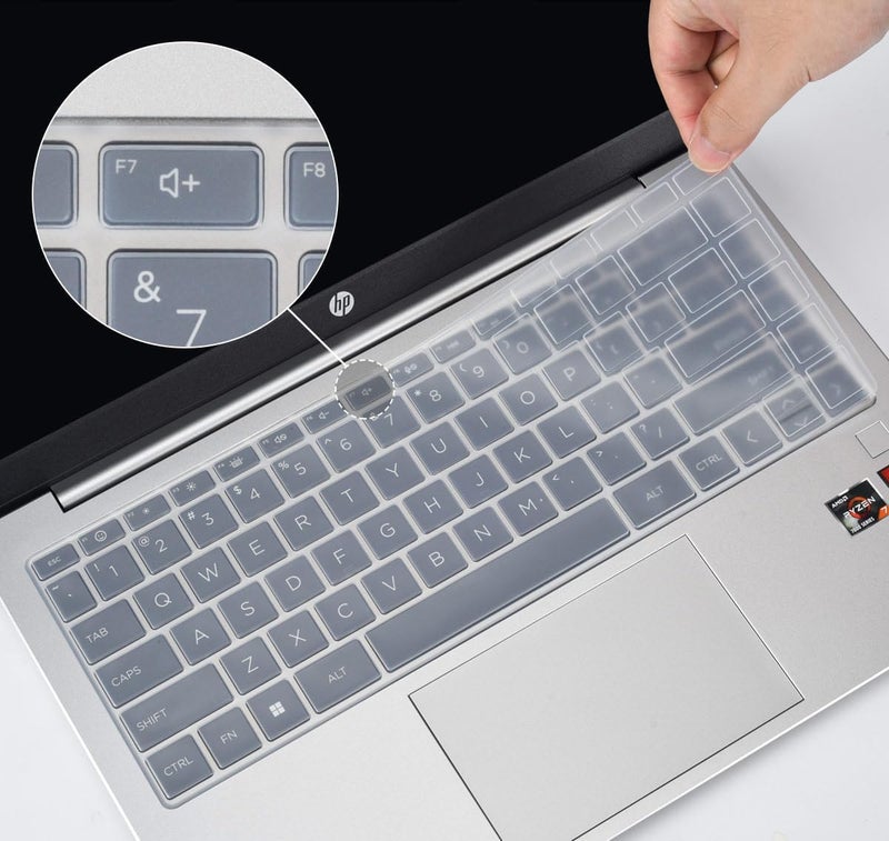 RAYA Silicone Keyboard Cover for HP Pavilion Plus 14 (ec, ef, eh, ew, ey, dq) Series Laptops | Also fit for HP Pavilion x360 14inch (ek, dy) Series & HP Envy x360 (15.6inch) Laptops (Transparent) - Image 3