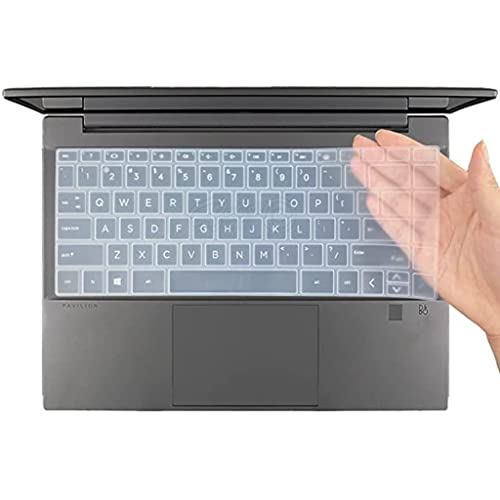 RAYA Silicone Keyboard Cover for HP Pavilion Plus 14 (ec, ef, eh, ew, ey, dq) Series Laptops | Also fit for HP Pavilion x360 14inch (ek, dy) Series & HP Envy x360 (15.6inch) Laptops (Transparent) - Image 1