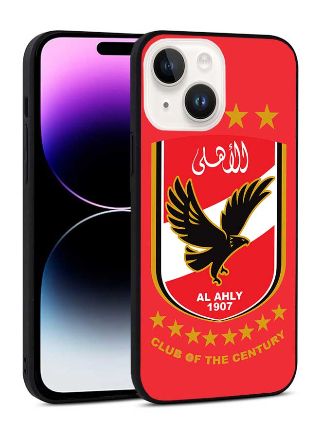 TPU Protection and Hybrid Rigid Clear Back Cover Case Al Ahly for Apple iPhone 14