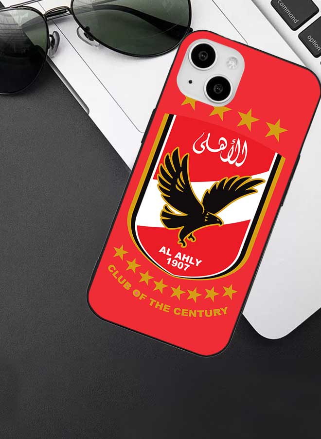 TPU Protection and Hybrid Rigid Clear Back Cover Case Al Ahly for Apple iPhone 14