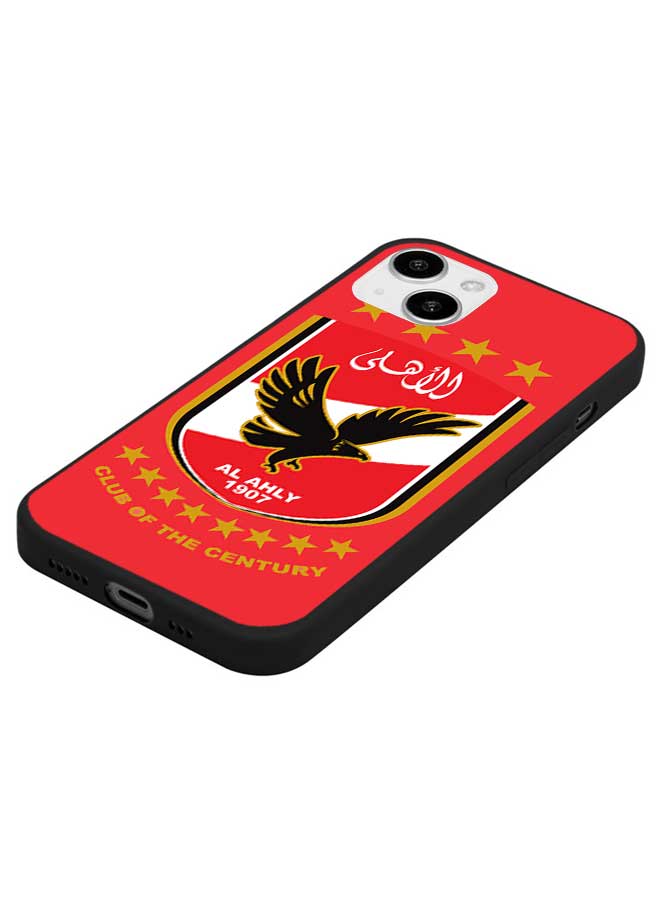 TPU Protection and Hybrid Rigid Clear Back Cover Case Al Ahly for Apple iPhone 14