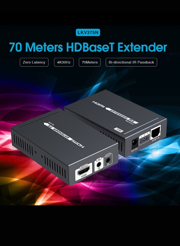 لينكينج مُمدد HDMI بتقنية HDBaseT لمسافة 70 متر عبر كيبل CAT6 بدقة 4K@30Hz - Image 4