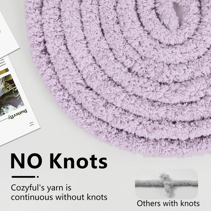 Cozyful Chunky Yarn for Hand Knitting - #10 Chunky Chenille Yarn, Jumbo Big Thick Chunky Yarns for Crocheting, Super Bulky Chunky Knit Blanket Yarns, 8 Skein (25 yds 8 oz Each Skein), Lavender Fog - Image 4