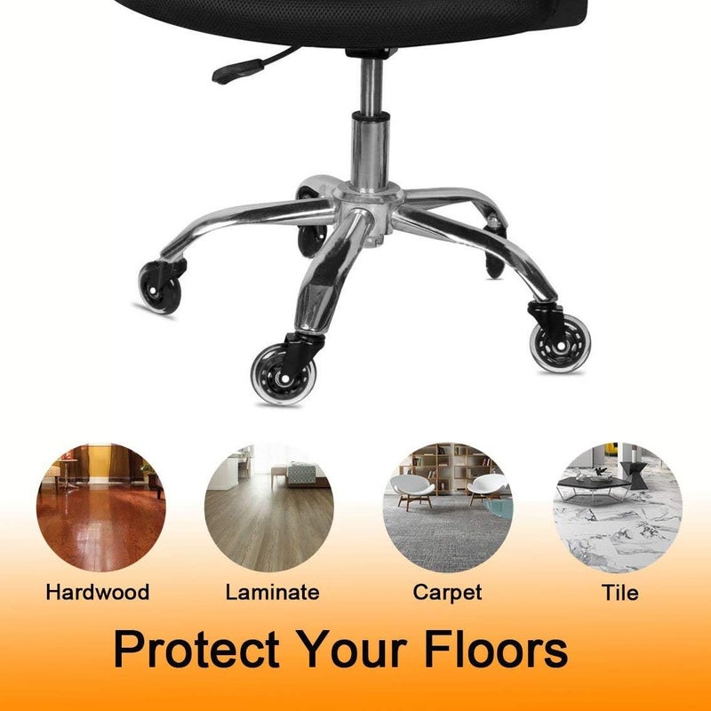 BF BRIGHTFIELD Office Chair Caster Wheels Set of 5 Heavy Duty & Safe for All Floors Including Hardwood 3" Rubber Replacement for Desk Floor Mats - Image 3