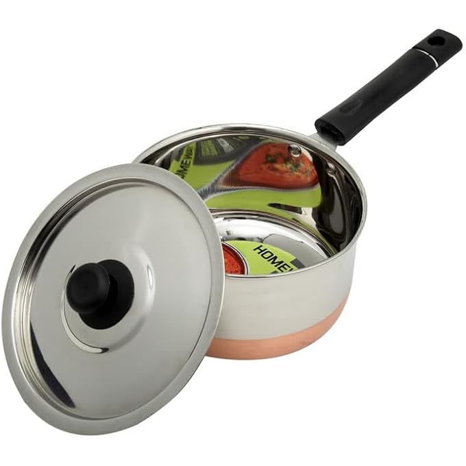 هومواي قدر طهي من الفولاذ المقاوم للصدأ بقاعدة نحاسية مقاس 16 سم، وعاء طهي متين مقاوم للحرارة غير تفاعلي لطهي فعال Hw3562 - Image 2