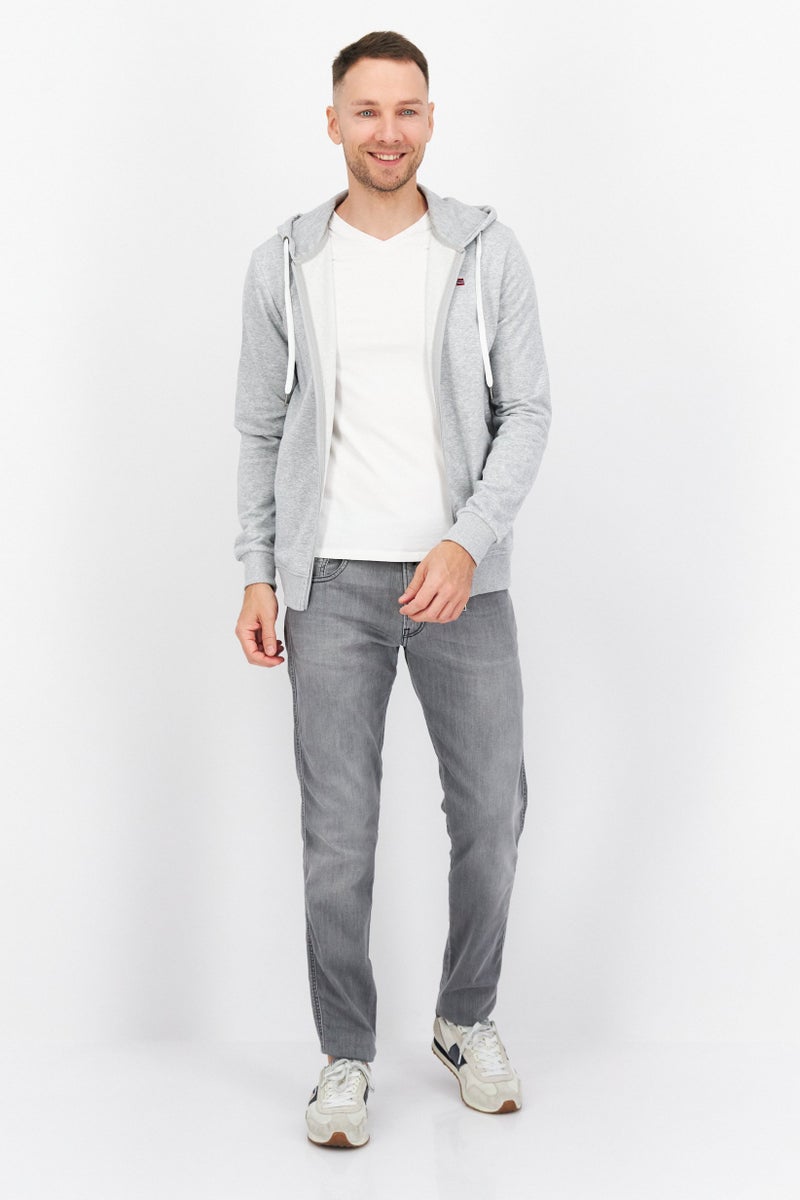 Nordland Men Brand Logo Long Sleeves Hoodies, Grey - Image 3