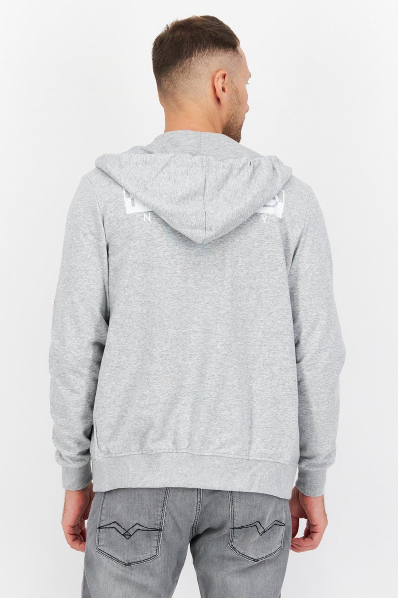 Nordland Men Brand Logo Long Sleeves Hoodies, Grey - Image 2