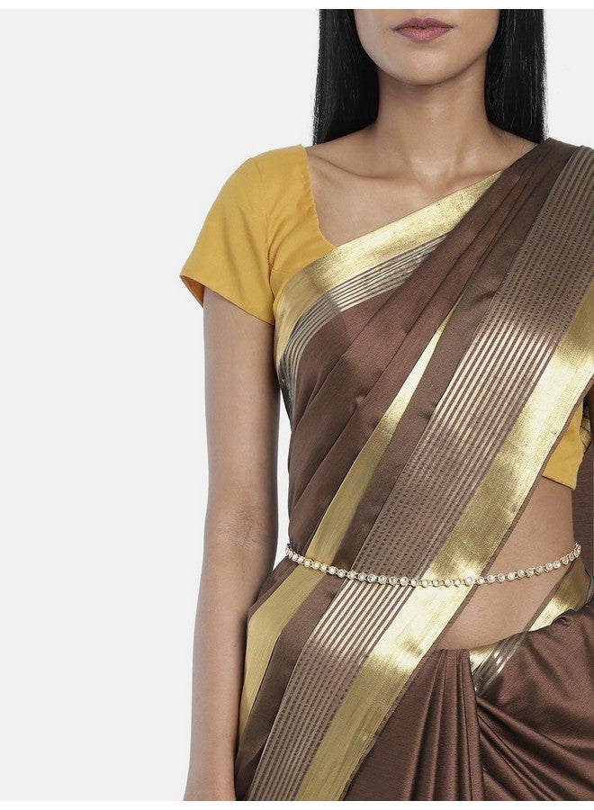 Peora Traditional Jewellery Wedding Bridal Gold Plated Kundan Waist Belt Kamar bandh Belly Chain for Women Girls - Image 4