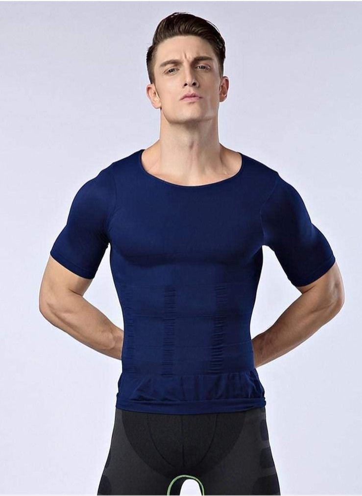 DubaiGallery Men Corset Short Sleeves Tank Abdomen Vest Muscles Body Shaper  - Image 3