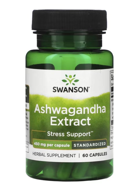 Swanson, Ashwagandha Extract, Standardized, 450 mg, 60 Capsules