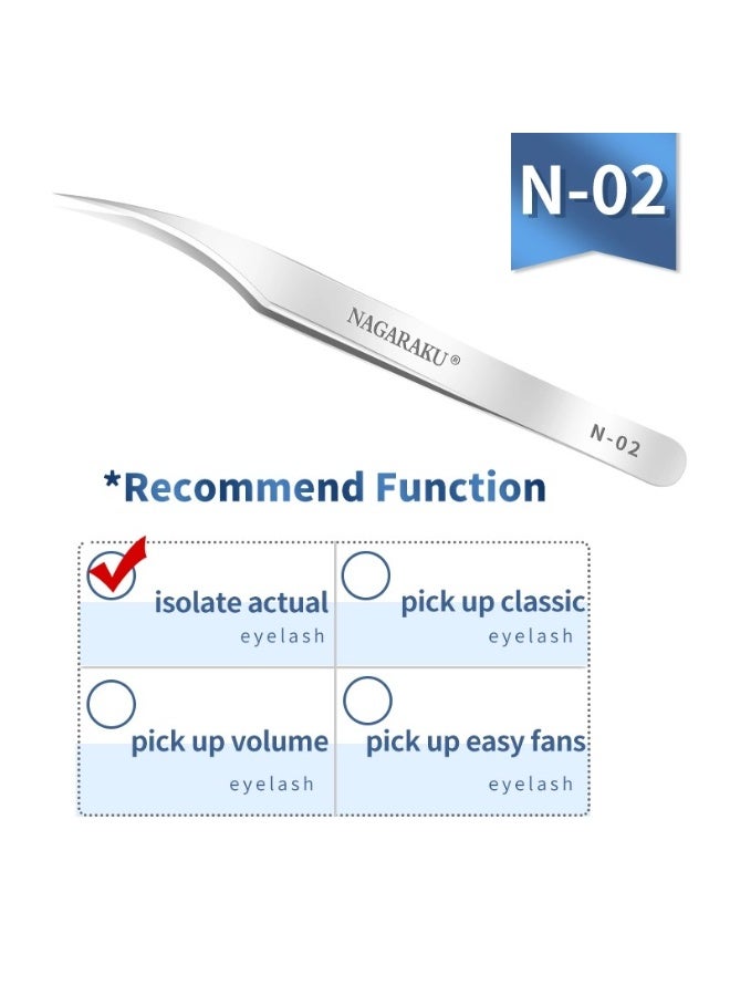 NAGARAKU Professional Eyelash Extension Tweezers – Precision Stainless Steel for Classic, Volume & Mega Volume Lashes | Anti-Static, Lightweight Lash Tool - Image 1