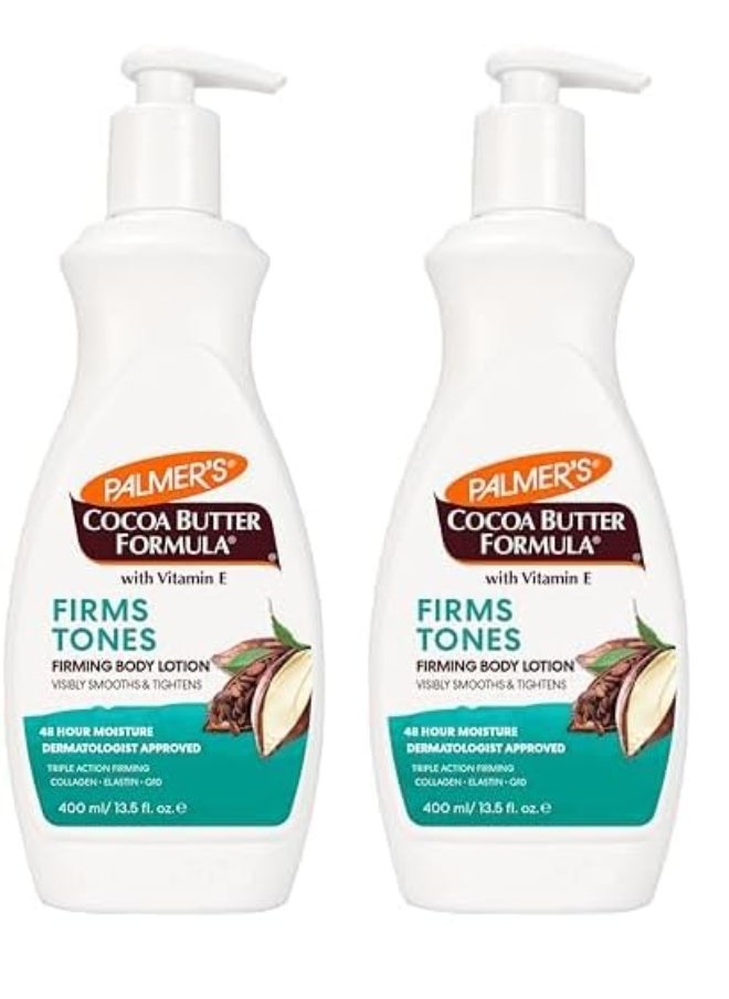 PALMER'S Palmer's Cocoa Butter Formula Skin Firming Body Lotion, Toning & Tightening Cream with Q10, Collagen & Elastin, Pump Bottle, 13.5 Oz. (Pack of 2)  - Image 1