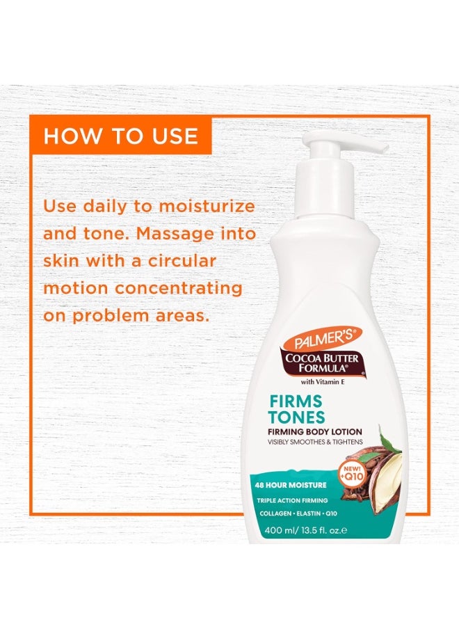 PALMER'S Palmer's Cocoa Butter Formula Skin Firming Body Lotion, Toning & Tightening Cream with Q10, Collagen & Elastin, Pump Bottle, 13.5 Oz. (Pack of 2)  - Image 4