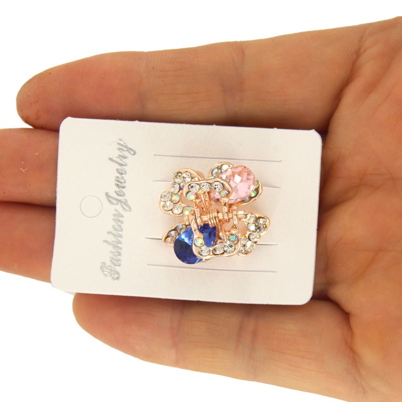 Yeshan Rhinestone and Crystal Metal Jaw Claw Hair Clip,Small Butterfly Design Barrettes for Women,pack of 6. - Image 5