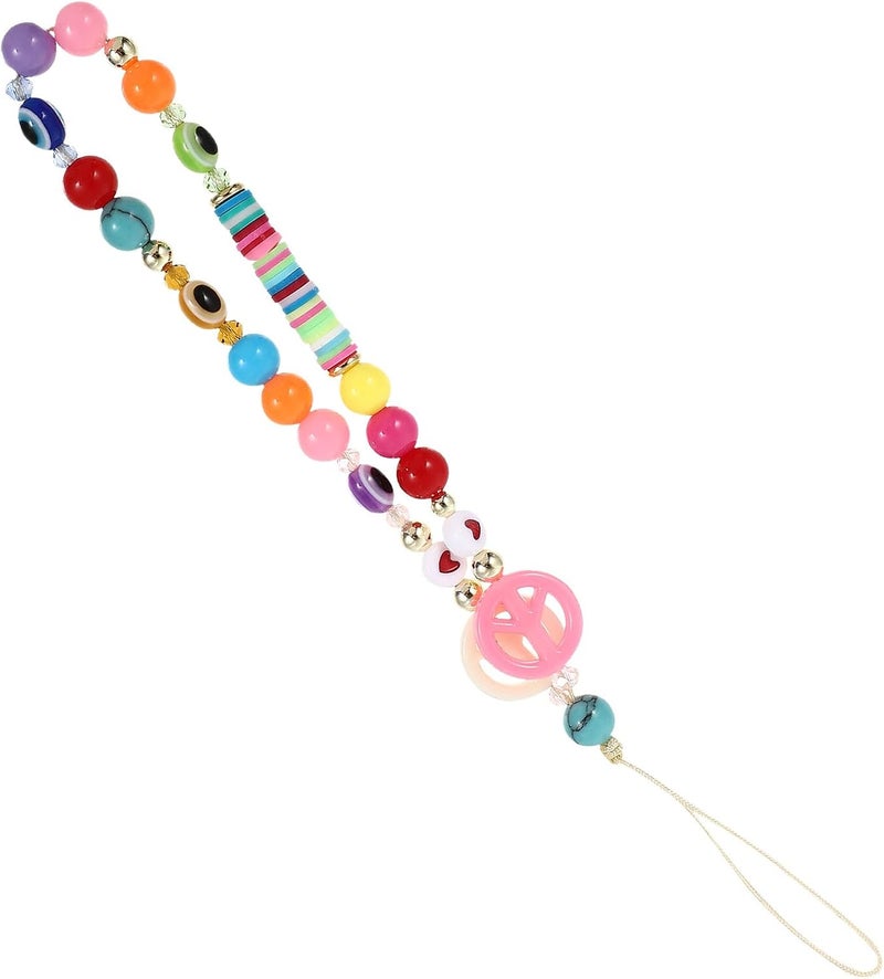 Garneck Candy Color Beaded Phone Neck Lanyard for Cellphone Soft Clay Mobile Phone Strap Anti-lost Hanging Rope for Adults - Image 1