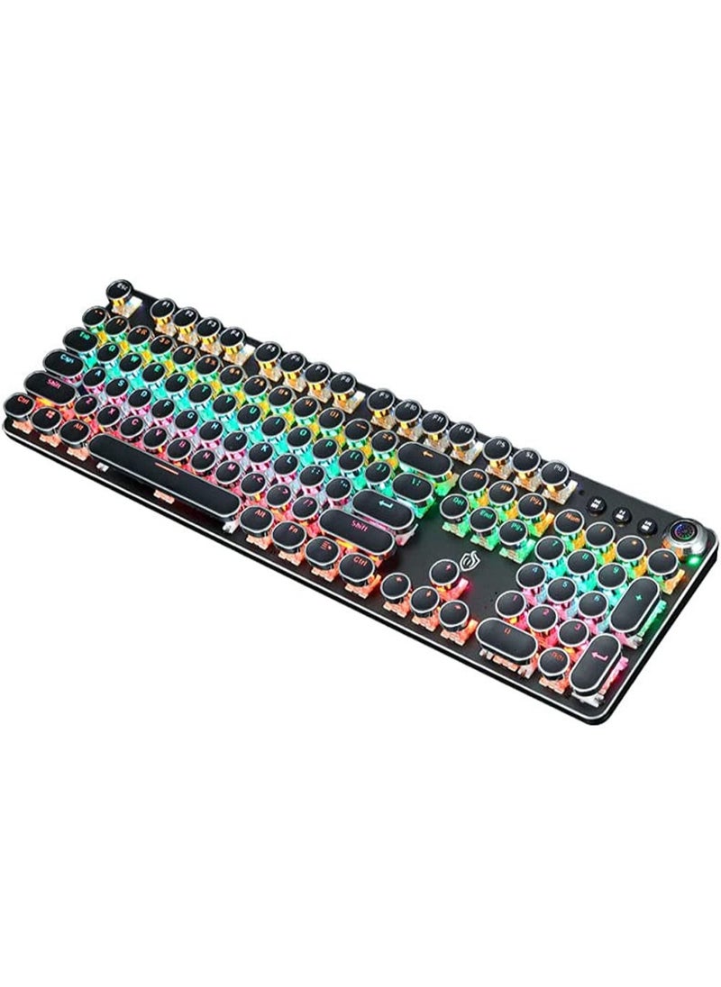 مس تيارا - K820 لوحة مفاتيح ميكانيكية للوسائط المتعددة ريترو فاسق زر غطاء مفتاح RGB لوحة مفاتيح ميكانيكية للكمبيوتر لوحة مفاتيح سلكية - Image 1