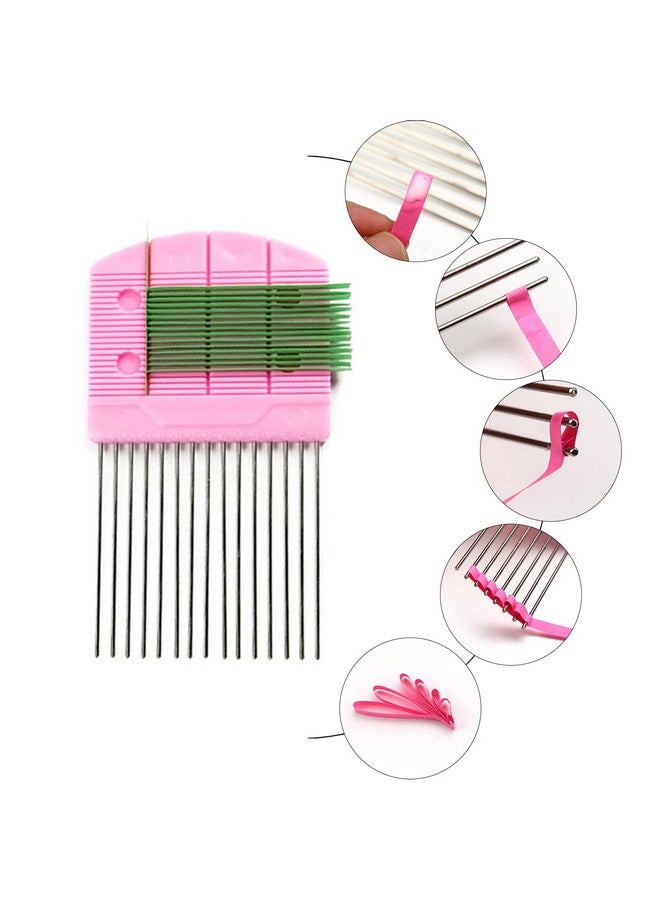 YURROAD YURROAD 19pcs Paper Quilling Tools Kit Paper Strips DIY Tool Set with Slotted Pen Quilling Board Curling Coach Comb Crimper Border Buddy Filigrana Tool Kit  - Image 5