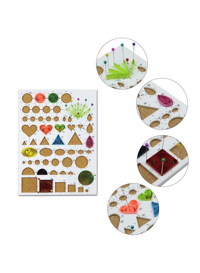 YURROAD YURROAD 19pcs Paper Quilling Tools Kit Paper Strips DIY Tool Set with Slotted Pen Quilling Board Curling Coach Comb Crimper Border Buddy Filigrana Tool Kit  - Image 4