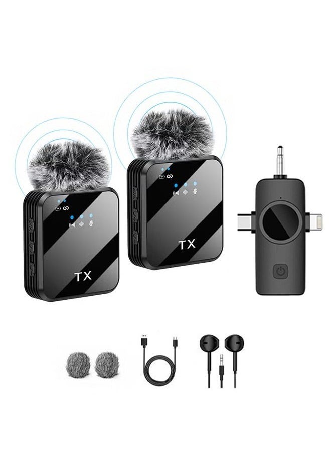 Tx - Wireless Lavalier Microphone Douyin Live Broadcast Mobile Video Recording 2.4G Noise Reduction Mini Microphone Live Video Recording Vlog Interview Online Classroom - Image 1