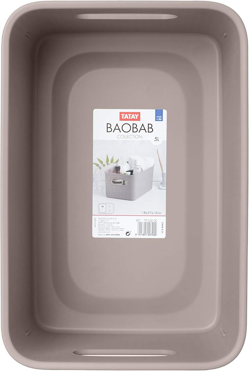 Tatay Baobab Medium Storage Basket - Taupe - Image 2