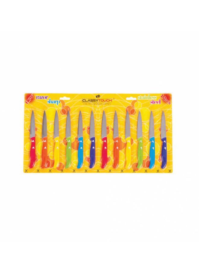 CLASSYTOUCH Stainless Steel 12 Pc Knife Set 