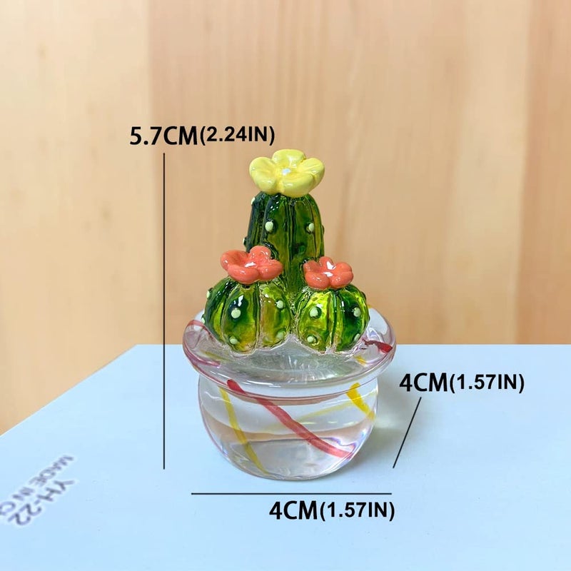 JARPSIRY 4PCS Handmade Mini Resin Cactus Cute Miniature Cacti Figurines Home Office Desk Tabletop Simulation Plants Decorations Car Interior Dashboard Ornaments - Image 3